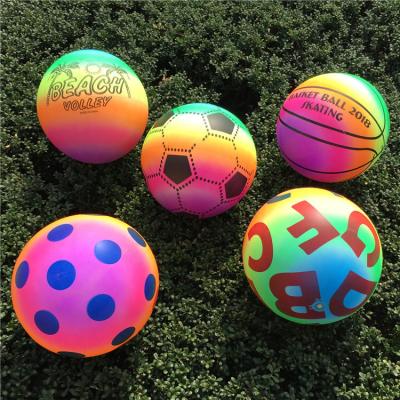 China Toy Promotional Inflatable Beach Ball Pool Party Inflatable Rainbow Pool Balls For Kids Water Fun for sale