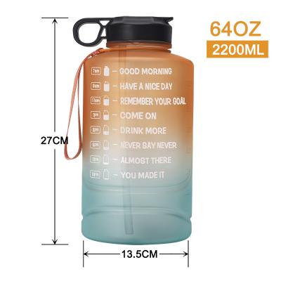 China Viable factory wholesale price unique Tritan motivation sport water bottle with time manufacturer for sale