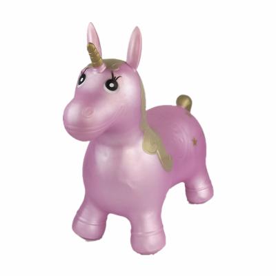 China Toy Pink Unicorn inflatable, hopping, inflatable jumping unicorn, bouncy toy, animal hopper for sale