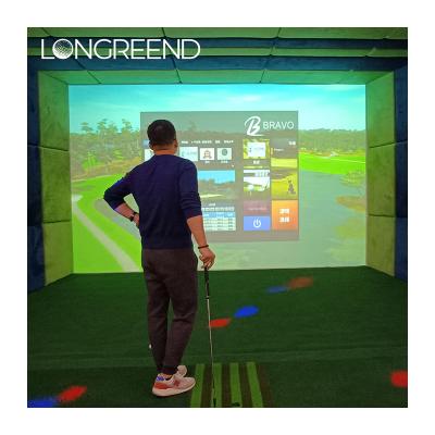 China Genuine 3D golf simulator system hotel club villa indoor private office customized size LONGREEND Korean version for sale