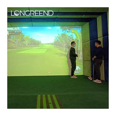 China LONGREEND South Korea Imported High Speed ​​Camera Realistic Indoor 3D Screen Golf Simulator Equipment Single Screen Customized Size for sale