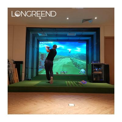 China LONGREEND Golf Simulation Course High Speed ​​Camera Indoor Home Indoor Golf Practice Simulator Custom Size for sale