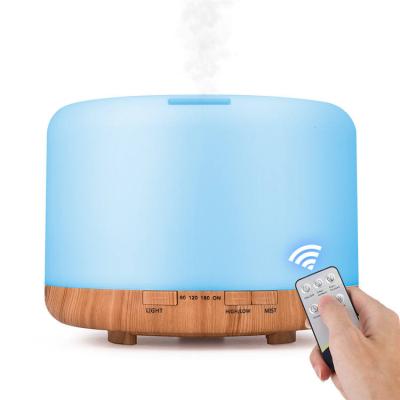 China Car Simple Style Pure Color Wood Grain Base Humidifier Large Capacity Ultrasonic Essential Oil Diffuser For Home Office for sale