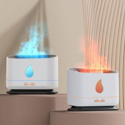 China Car Hot Sale 2022 New Flame Humidifier Custom Logo 2 Color Flame Ice and Fire Portable Essential Oil Diffuser for sale