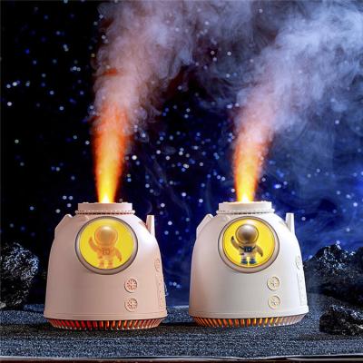 China Car 2022 Newest SpaceShip Decoration Design Flame Humidifier Custom Logo 260ml Portable Mini Aroma Diffuser For Home Car Office for sale