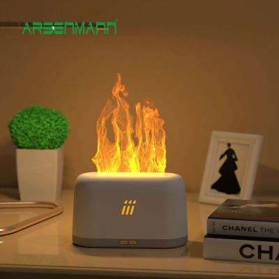 China Household 180ML Essential Oil USB Warm Fire LED Light Household Decorative Healthy Aroma Flame Humidifier for sale