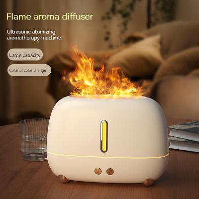 China Car Minimalism Design Flame Humidifier 7 Color Flame 250ml Portable Usb Ultrasonic Essential Oil Diffuser For Home Car Office for sale