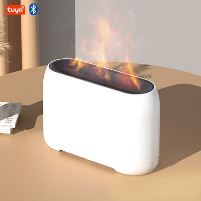 China RV Tuya smart Humidifier machine portable speaker Flame ultrasonic essential oil machine aroma diffuser for sale