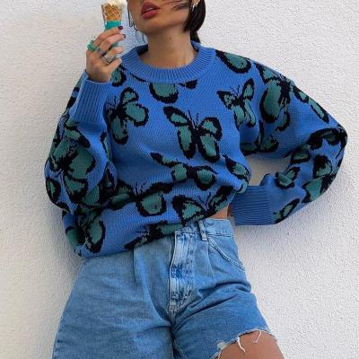 China Women Winter Sweaters Clothes Breathable Crew Neck Knitted Over Size Sweaters Women Full Knitted Sweater Custom Made for sale