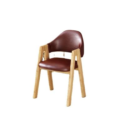 China Modern Commode Dining Chairs Modern Wood Leg Chairs Leather Dining Chair for sale