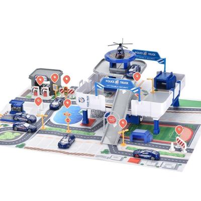 China Trendy Fashion Engineering Building Toy Car Set Educational Interesting Cheap Plastic Block Playset Toy for sale