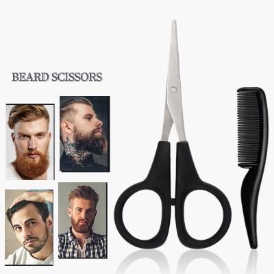 China China Plastic Home Mustache Comb Custom Printed Beard Comb With Scissors Set for sale