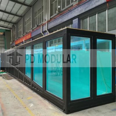 China Prefab Shipping Container Pool and Outdoor Portable Pool House Play Pool PD03 for sale