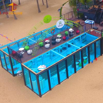 China Outdoor Public Large Swimming Equipment Prefab Endless Combo Pool For Hotel for sale