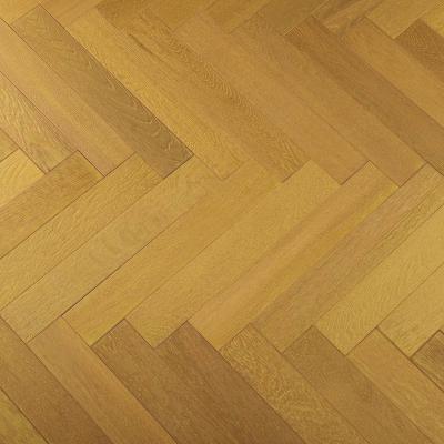 China Wholesale Waterproof Wear Resistant Anti-Slip Made Eco-Friendly Gloss Surface Oak Gold Powder Herringbone Wood Flooring Engineered for sale