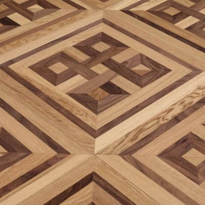 China Low price french design walnut oak high quality anti-slip wear resistant waterproof parquet engineered wood flooring for sale