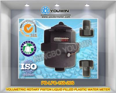 China Volumetric Rotary Piston Liquid Filled Plastic Water Meter for sale