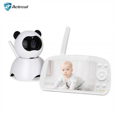 China OEM ODM PAN-TILT 5.5 Inch 720P 1080P Night Vision Temperature Alarm 2.4GHz Long Auto Standby Wireless IR Baby Monitor with Screen for sale