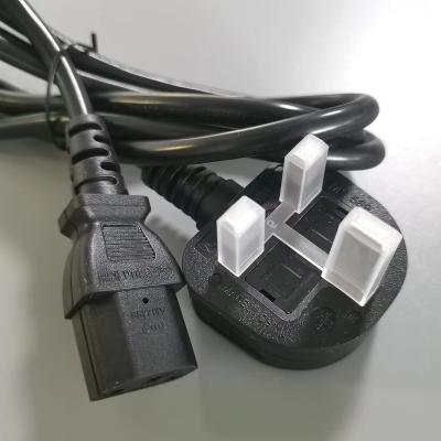 China For Computer PVC Copper 3pin 10A UK Plug Power Cables Three-pin British Standard AC Cord For Computer for sale