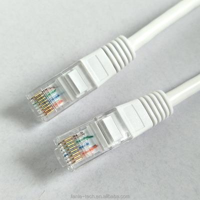 China Custom high quality copper PVC 2 network cable 28AWG 4P white copper PVC 2 meters RJ45 8P8C M/M for utp cat5e cable for sale