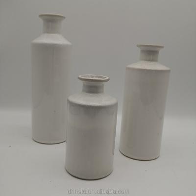 China Chinese Traditional Simple Asian Style Instagram Decoration Ceramic Gray Home Vase for sale