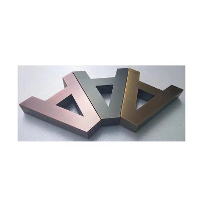 China Buildings Customized Alphabet Numbers Embossing Stainless Sheet Hollow 3D Letter Sign for sale