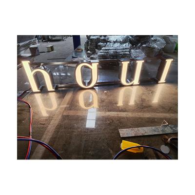 China Outdoor Wholesale customized  commercial stainless steel LED Sign alphanumeric for hotel office for sale