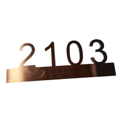 China Buildings promotionBuilding hotel room number sign Metal home door sign Metal backlit led number sign for sale