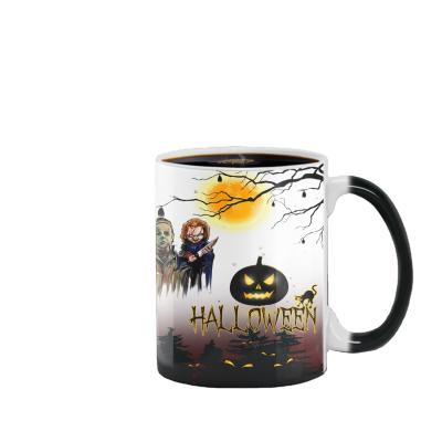 China Halloween Viable Color Changing Mugs Gift Ceramic Hot Wacky Coffee Mug for sale