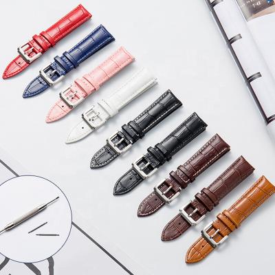 China Auto Date Wholesale 12/14/16/18/20/22/24 Mm Fashion Watch Strap Vintage Watch Bands Genuine Leather Watchband for sale