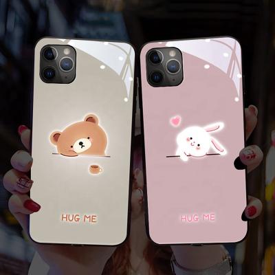 China Cartoon Call Light Led Flash Phone Cases For Phone 11 8 7 6 6s Plus XS XR X Se Back Cover Max Warm Luminous Accessories for sale