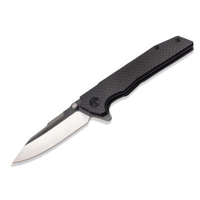 China Hot Selling High Quality Non-variable 440C Steel and Carbon Fiber Group of Ten Handle EDC Outdoor Tactical Pocket Knife for sale