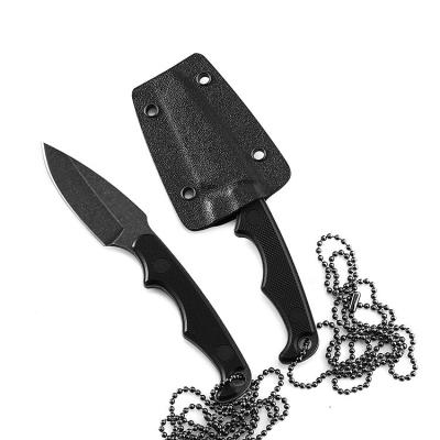 China Swivel OEM open straight small blades knives kydex fixed sheath knife with collar for sale