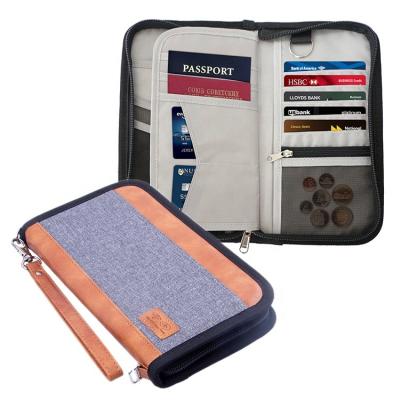 China Portable Zipper Travel Passport Case Large Capacity Business Passport Holder Card Holder Wallet Ticket Holder Documents Storage Bag for sale