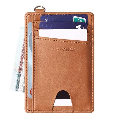 China RFID Blocking Protects Men And Women Business PU RFID Bank Card Holder Single Work Card Sleeve Leather Multi-card Slot Simple And Lightweight for sale