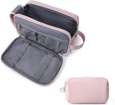 China 2022 New Design Reusable Portable Wash Bag Men And Women Simple Travel Toiletries Organizing Double Open Bag Zipper Storage Bag for sale