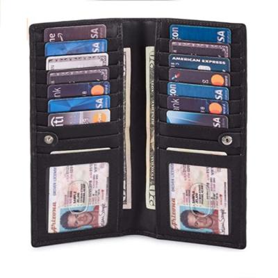 China Latest Popular Top Layer Fashion Wallet Men's RFID Wallet Leather Longest Super-Capacity Simple Card Holder for sale