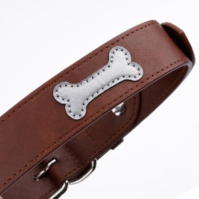 China Custom Best Selling High Quality Adjustable Pet Accessories PU Leather Pet Collar For Dogs for sale