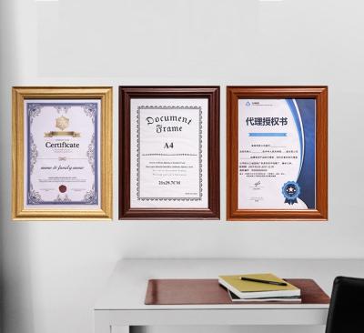 China HOME DECOR Wholesale Wooden Custom Frame 11x14 A4 Graduation Certificate Document Frame Diploma Frame Certificate for sale