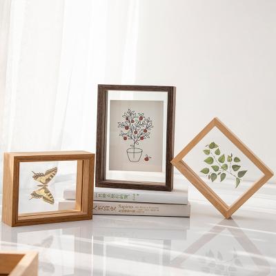 China High Quality Custom 4x6 5x7 3D Specimen DIY HOME DECORATION Photo Frame Floating Glass Picture Frame Double for sale