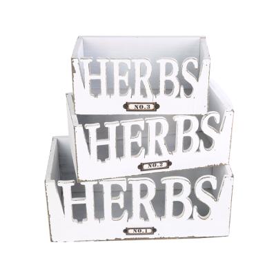 China Wooden Storage Flower Crates 3pcs Sustainable Decoration Set Wooden Storage Box With Letters Home Decoration for sale