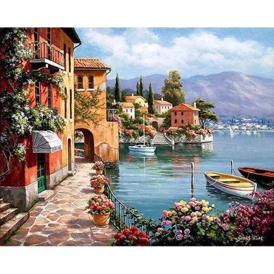 China Home Decoration Painting By Numbers Seascape Custom Oil Paint By Numbers Paint By Number Kits DIY Oil Paintings By Numbers For Kids Adults for sale