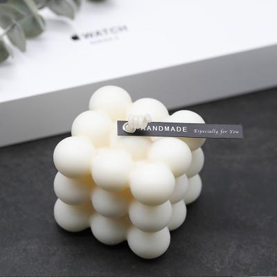 China HOME DECOR Candle Wholesale Crystal Candles Luxury Decorative Dried Flower Scented Private Label Scented Large Bubble Cube Candle for sale