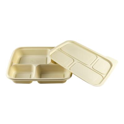 China Eco Friendly Biodegradable Greaseproof Cornstarch Disposable Take Out Bento Lunch Box F for sale