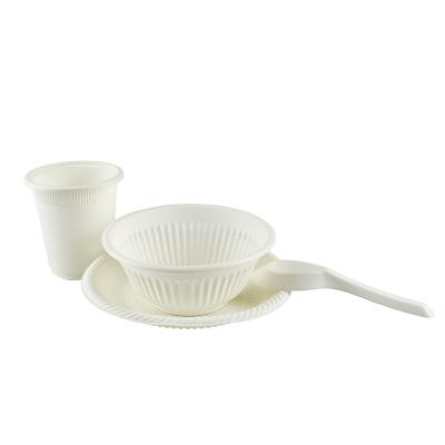 China Eco-Friendly Minimalist Customizable Biodegradable Disposable Custom Products Cornstarch Tea Cup And Saucer for sale