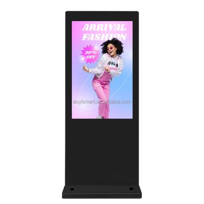 China Indoor 43 49 55 Inch LCD Advertising Displays Digital Outdoor Floor Stand High Brightness Screen Digital Signage for sale