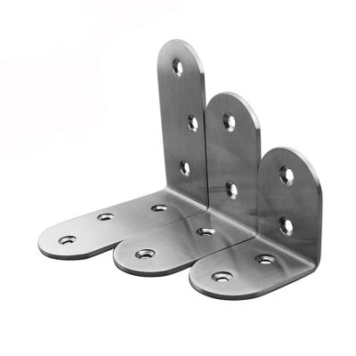 China Support Fixed 90 Degree Connection Holes Stamping Stainless Steel Metal Sheet Corner Wall Mounting Bracket for sale