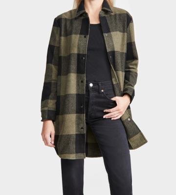 China Autumn Collection Long Sleeves With Spring Anti-Wrinkle Button Slaps Women Daily Loungewear Plaid Coat for sale