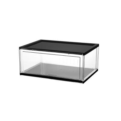 China clear & New Type Durable Delux Storage Container Multifunctional Plastic Transparent Stackable Short Clear Shoe Box for sale