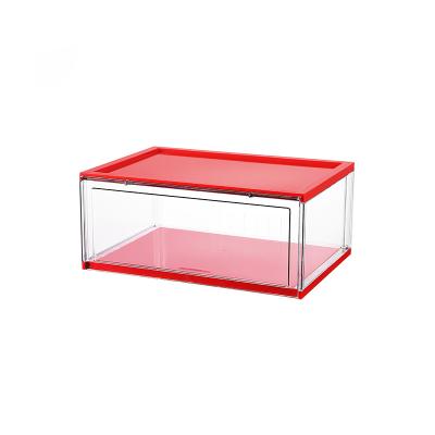 China clear & Durable Clear Plastic Storage Short Delux Transparent Stackable Shoe Box for sale